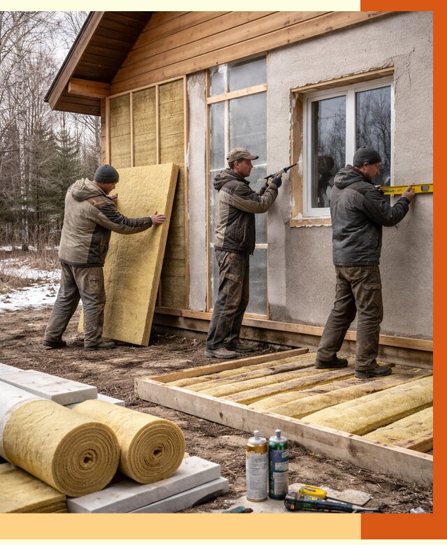 Утепление дачного дома в Дюртюли от 4952 руб/м2 — недорого | ТепломастерДюр
