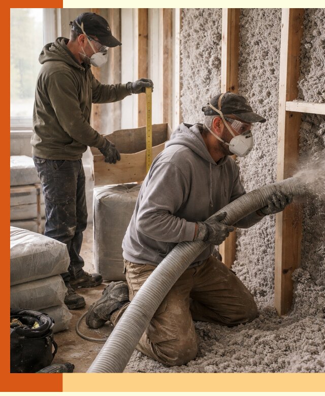 Утепление таунхауса эковатой в Дюртюли для максимально теплых стен