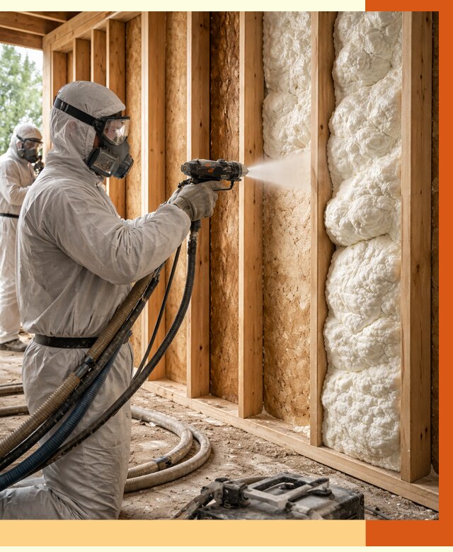 Утепление каркасного дома ППУ в Дюртюли от 2919 руб./м2 — работа под ключ | ТепломастерДюр