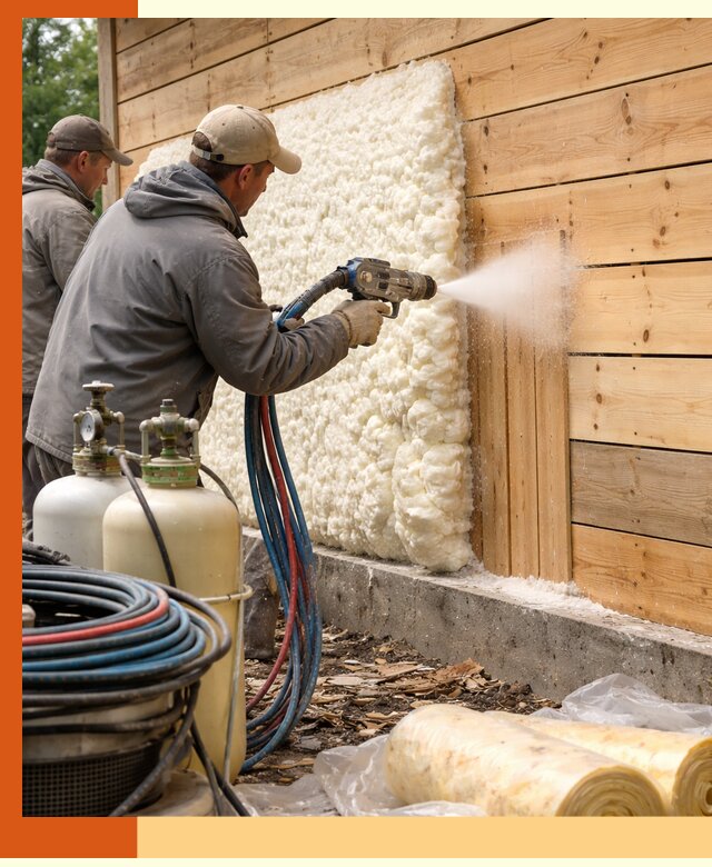 Утепление деревянного дома пенополиуретаном в Дюртюли