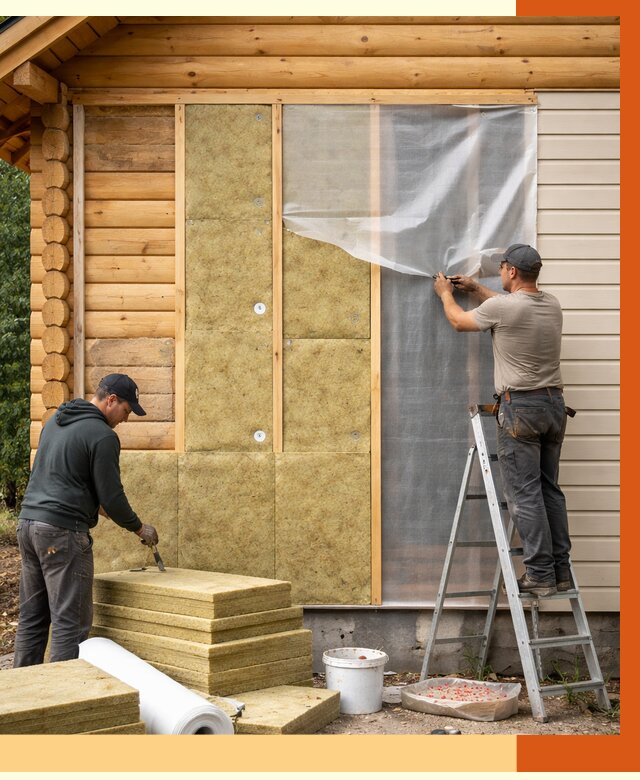 Утепление дома из бруса в Дюртюли от 3909 руб./м2 — работы под ключ | ТепломастерДюр