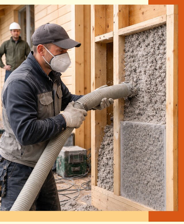 Утепление дома из бруса эковатой в Дюртюли от 1929 руб/м2 | ТепломастерДюр