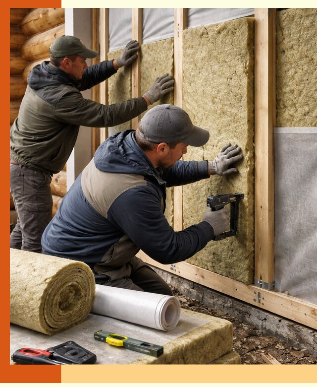 Утепление бревенчатого дома под ключ в Дюртюли