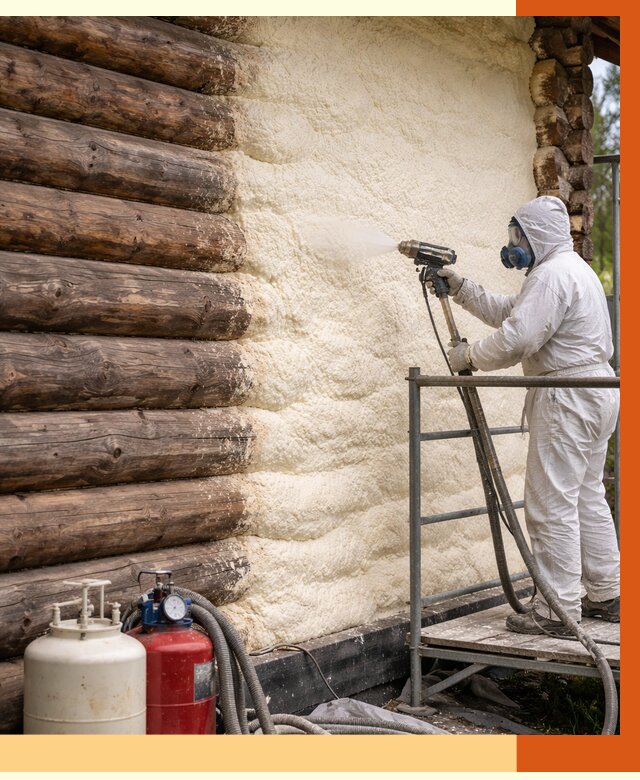 Утепление бревенчатого дома ППУ в Дюртюли под ключ от 6516 руб. | ТепломастерДюр