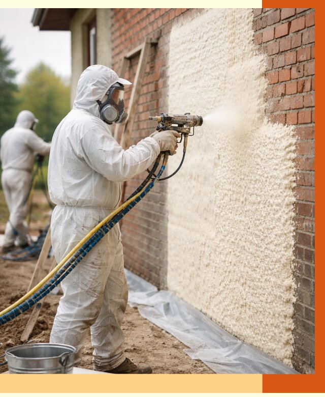 Утепление кирпичного дома ППУ в Дюртюли под ключ от 6776 руб. | ТепломастерДюр