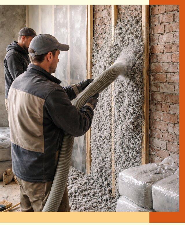 Утепление кирпичного дома эковатой в Дюртюли от 2450 руб./м² | ТепломастерДюр