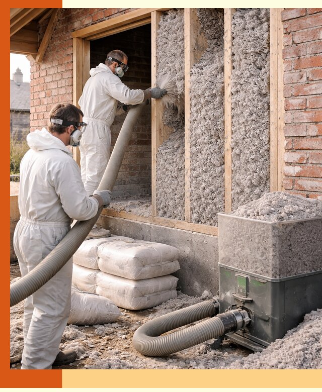 Утепление кирпичного дома эковатой в Дюртюли