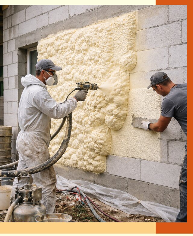 Утепление дома из газобетона ППУ в Дюртюли от 5004 руб./м² под ключ | ТепломастерДюр