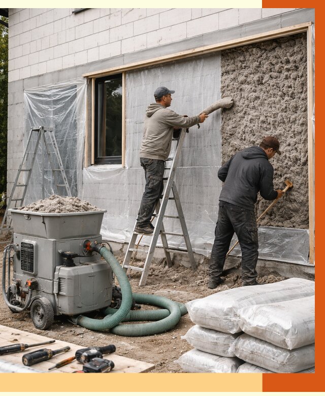 Утепление дома из газобетона эковатой в Дюртюли от 4691 руб./м2 | ТепломастерДюр