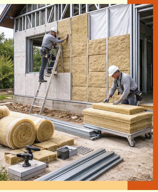 Утепление дома из ЛСТК в Дюртюли от 5421 руб./м² — профессионально | ТепломастерДюр