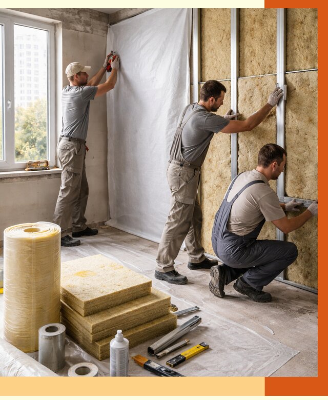 Утепление квартиры в Дюртюли от 4691 руб/м2 — утеплить квартиру изнутри и снаружи | ТепломастерДюр