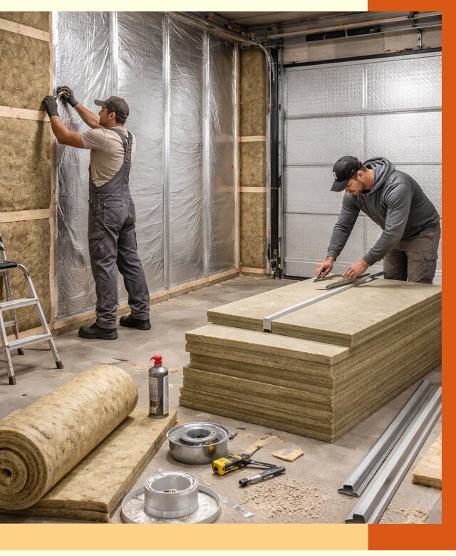 Утепление гаража в Дюртюли от 4691 руб/м2 — комплексное утепление ворот и стен | ТепломастерДюр