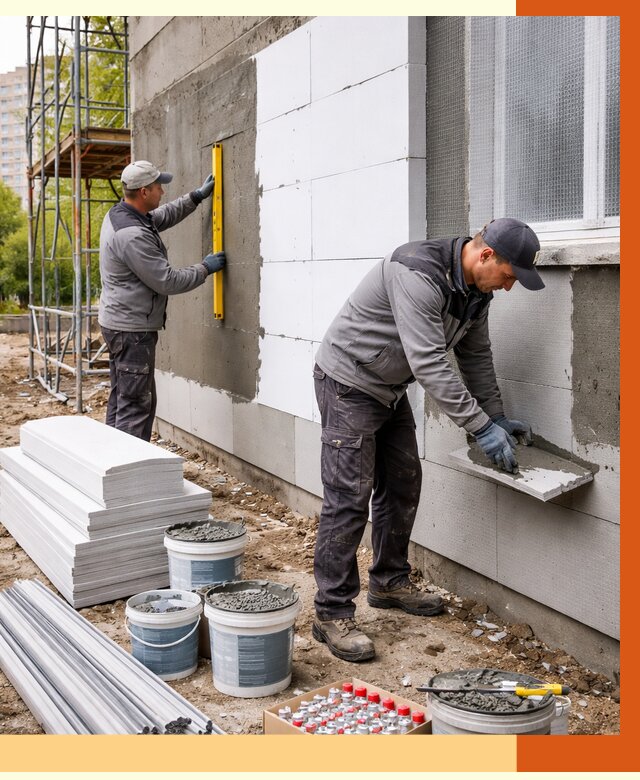 Утепление фасада и стен снаружи в Дюртюли от 4379 руб. | ТепломастерДюр