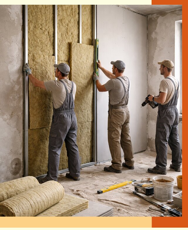 Утепление стен изнутри в Дюртюли от 2346 руб/м² под ключ | ТепломастерДюр