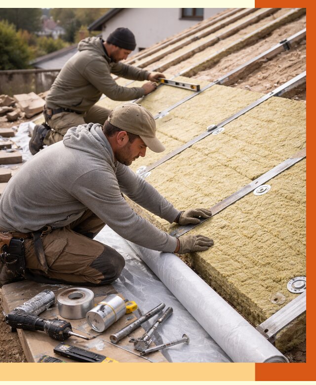 Утепление крыши снаружи в Дюртюли под ключ от 1251 руб./м2 | ТепломастерДюр