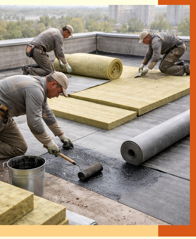 Утепление плоской крыши в Дюртюли от 7506 руб./м2 под ключ | ТепломастерДюр