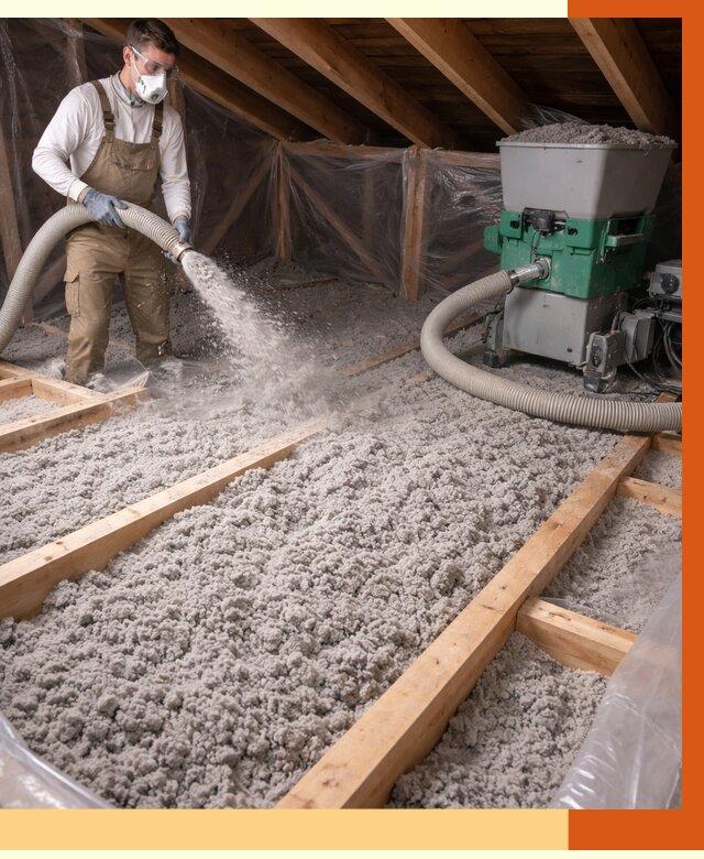 Утепление чердака эковатой в Дюртюли от 1512 руб/м2 — заказать у ТепломастерДюр