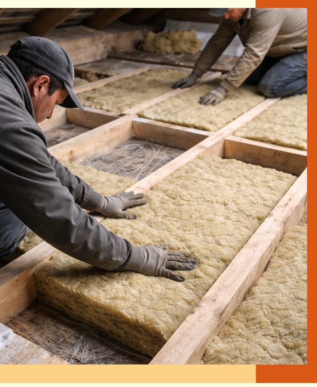 Утепление чердака минватой в Дюртюли от 3649 руб/м2 под ключ | ТепломастерДюр