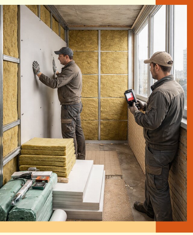 Утепление балкона в Дюртюли от 4691 руб. под ключ | ТепломастерДюр