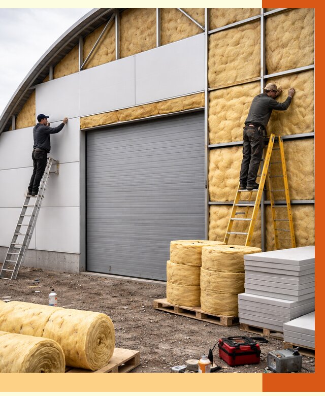 Утепление ангара пенополиуретаном в Дюртюли от 7506 руб./м² — комплекс от ТепломастерДюр