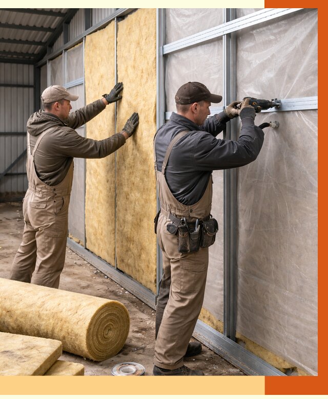 Утепление металлического ангара в Дюртюли от 4952 руб/м2 — услуги под ключ | ТепломастерДюр