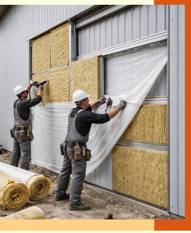 Утепление металлического склада в Дюртюли от 4691 руб/м2 — комплексное утепление под ключ | ТепломастерДюр