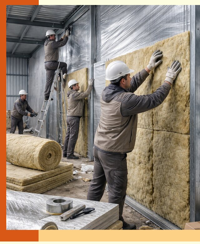 Утепление металлического склада в Дюртюли: теплоизоляция и герметизация