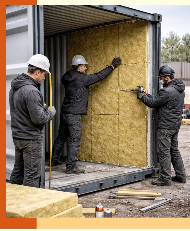 Утепление морского контейнера в Дюртюли: надежная теплоизоляция и защита