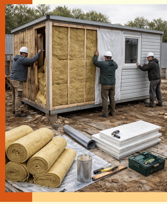 Утепление строительной бытовки под ключ в Дюртюли для любых условий