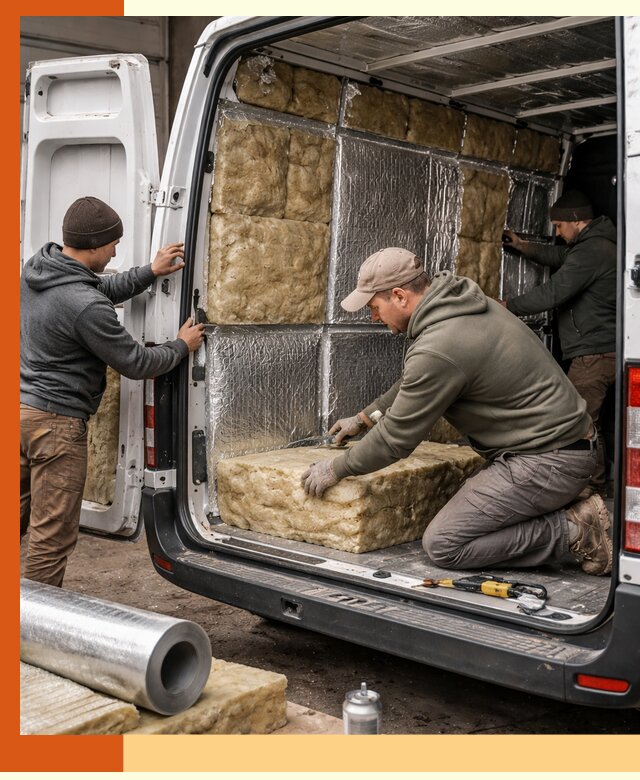 Утепление фургона в Дюртюли: профессиональная теплоизоляция и шумоизоляция