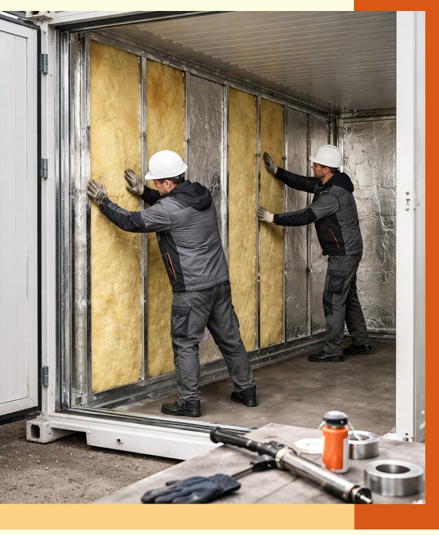 Утепление рефрижераторного контейнера в Дюртюли от 46913 руб./м² | ТепломастерДюр