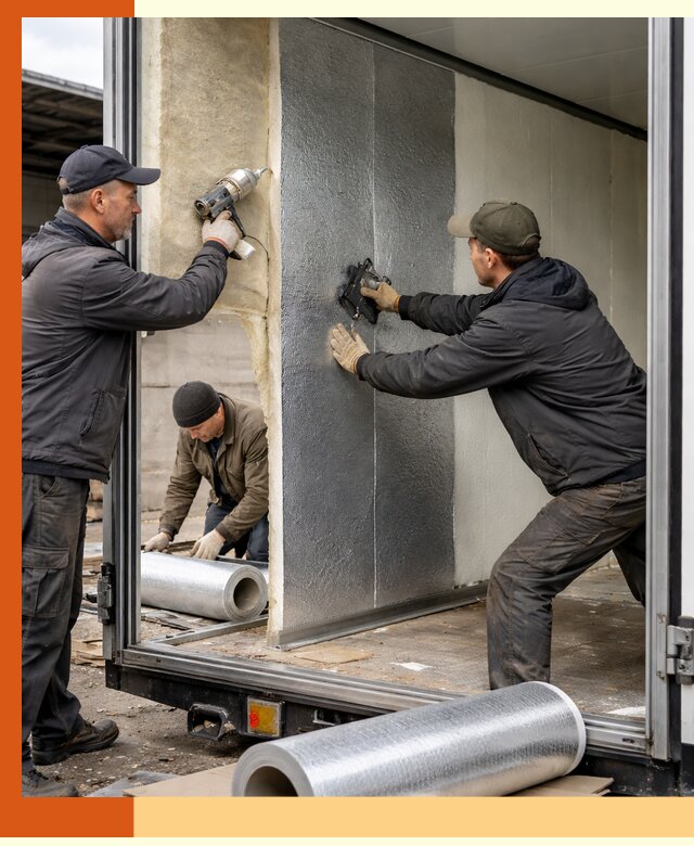 Утепление холодильного кузова в Дюртюли — монтаж и теплоизоляция