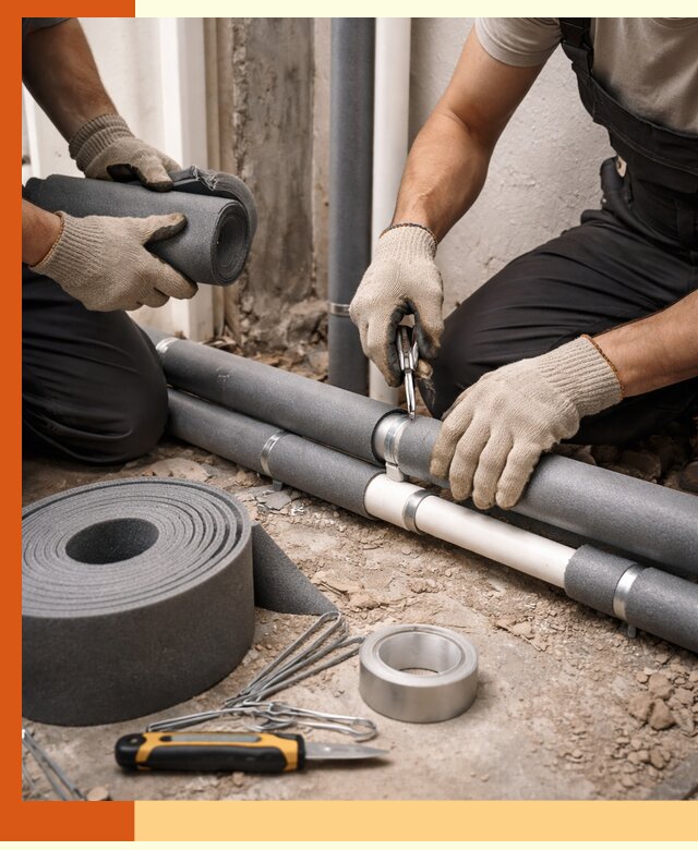 Утепление труб водоснабжения в Дюртюли — монтаж и защита сети