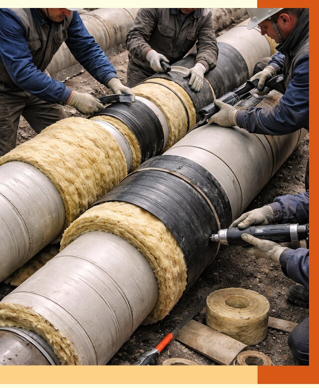 Утепление трубопровода в Дюртюли под ключ от 1929 руб. — надежно и выгодно | ТепломастерДюр