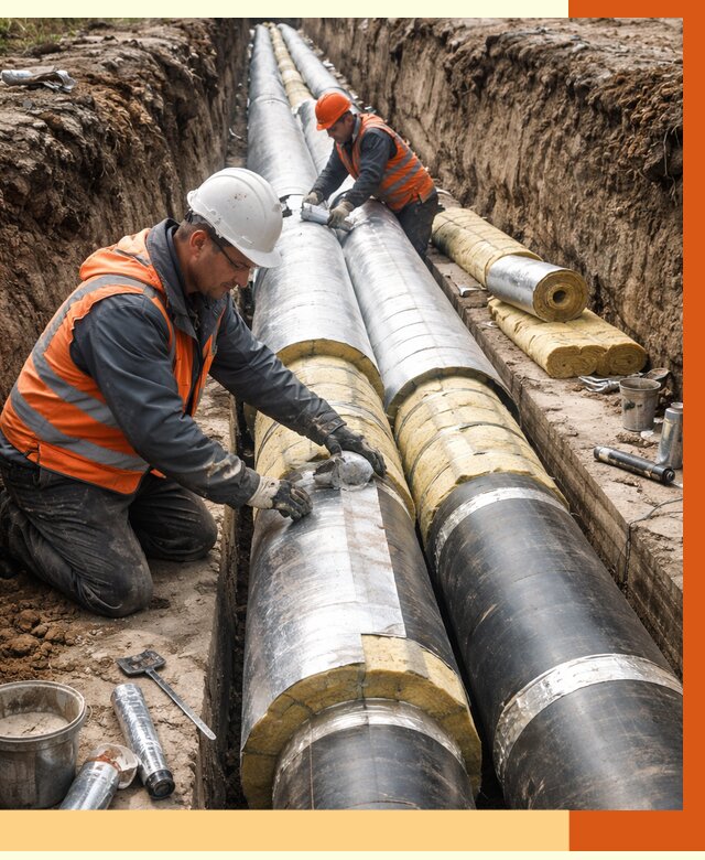 Утепление теплотрассы в Дюртюли от 4691 руб./м2 — ппу и комплексная изоляция | ТепломастерДюр