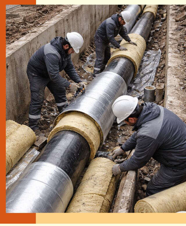 Утепление теплотрассы в Дюртюли: утеплительные работы и материалы