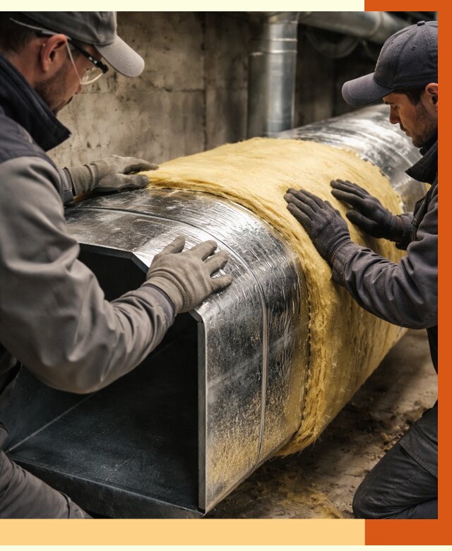 Утепление воздуховодов в Дюртюли от 4379 руб. — теплоизоляция вентиляции | ТепломастерДюр