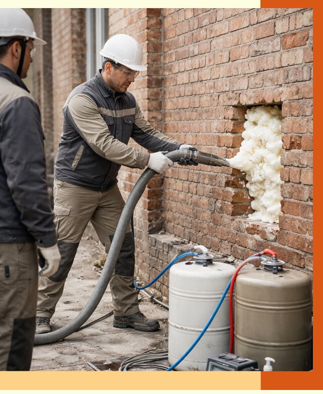 Заливка ППУ в пустоты кирпичной стены в Дюртюли от 2867 руб. | ТепломастерДюр