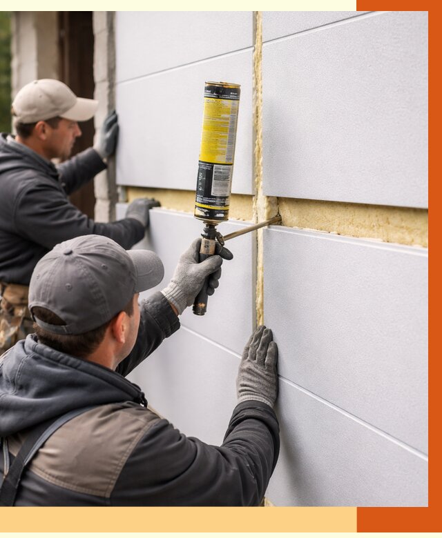 Утепление сэндвич панелей ППУ в Дюртюли от 4379 руб. за м2 | ТепломастерДюр