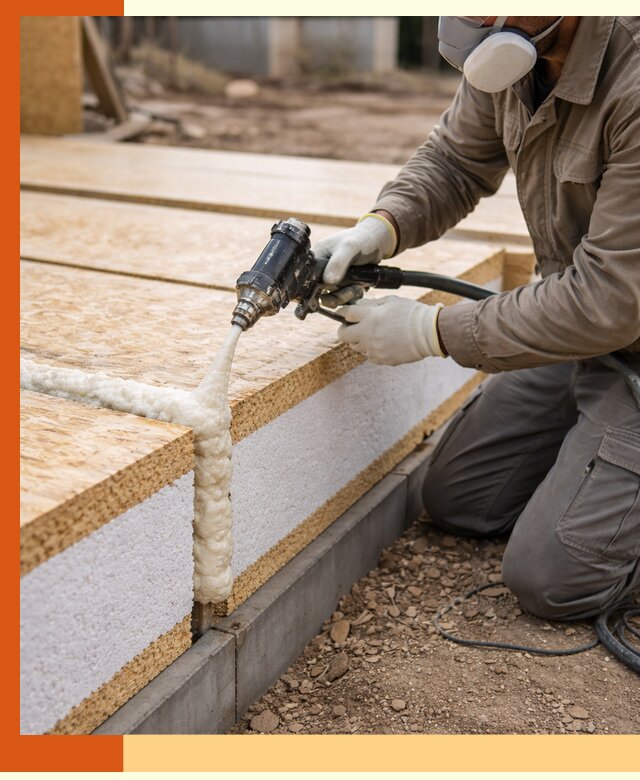 Утепление СИП-панелей пенополиуретаном (ППУ) в Дюртюли