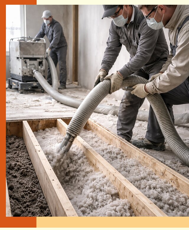 Заполнение полостей межэтажного перекрытия в Дюртюли эффективно и герметично