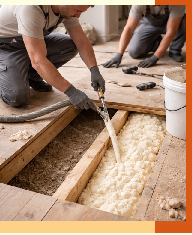 Заполнение пустот пола в Дюртюли от 2815 руб. — утепление пустот пола под ключ | ТепломастерДюр