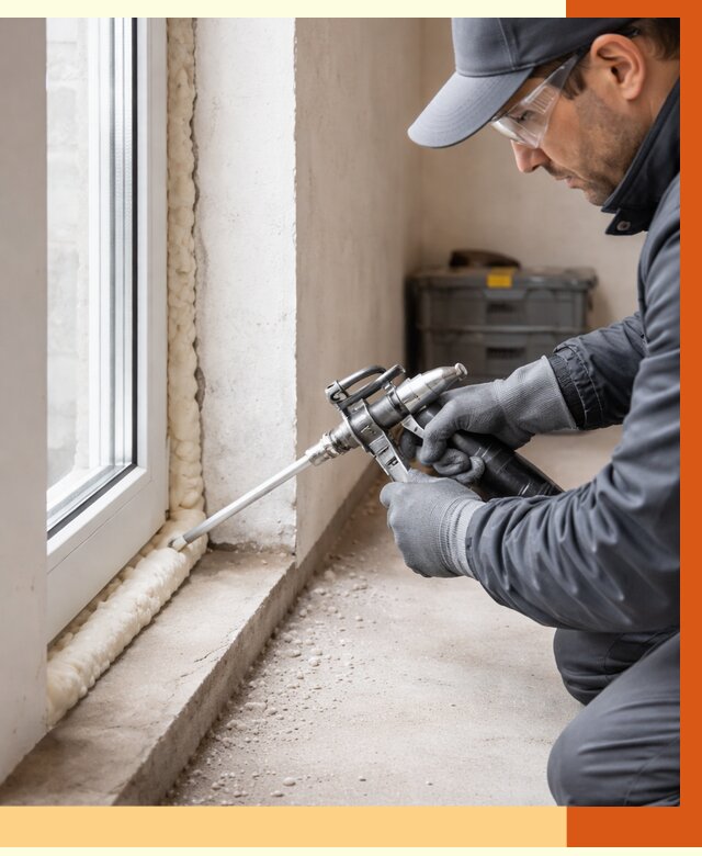 Герметизация стыков ППУ в Дюртюли от 1720 руб. за м2 — утепление примыканий под ключ | ТепломастерДюр