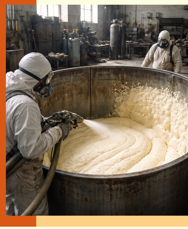 Заливка ппу в емкости с полной изоляцией и герметизацией в Дюртюли