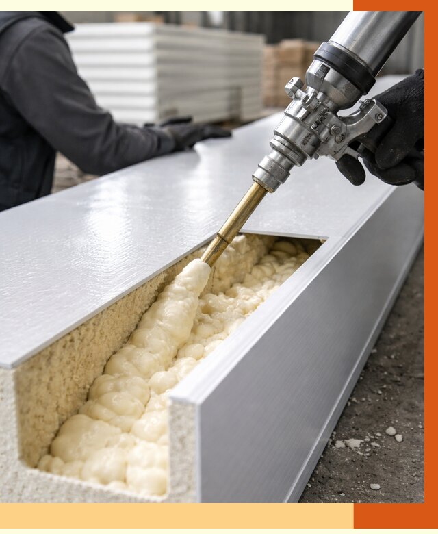 Заполнение пустот холодильных панелей в Дюртюли от 7819 руб. | ТепломастерДюр