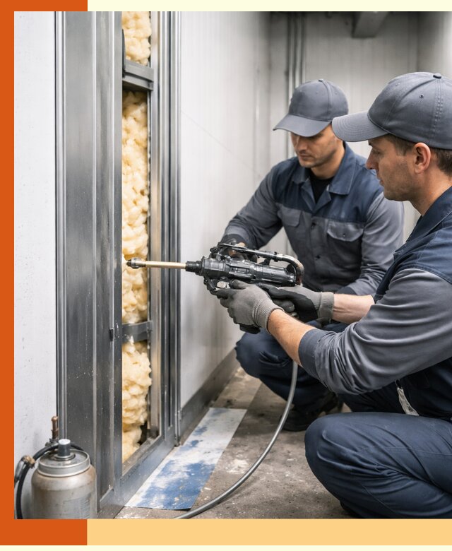 Заполнение пустот холодильных панелей в Дюртюли специализированной пеной