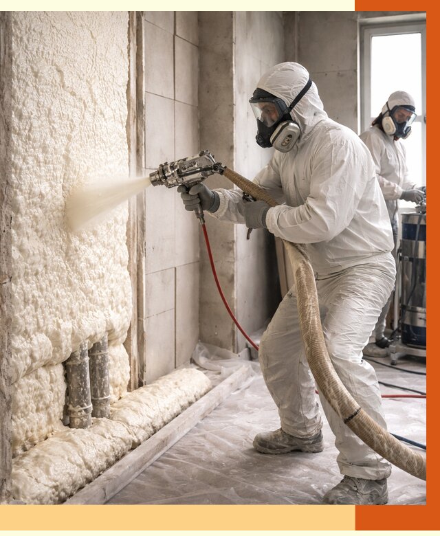 Напыление пенополиуретана в Дюртюли от 7819 руб./м2 — услуги и монтаж ППУ | ТепломастерДюр