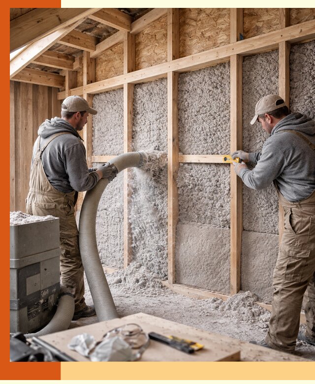 Утепление эковатой стен, потолков и перекрытий в Дюртюли