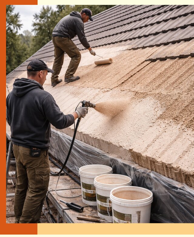 Утепление кровли жидкой пробкой в Дюртюли для домов и зданий
