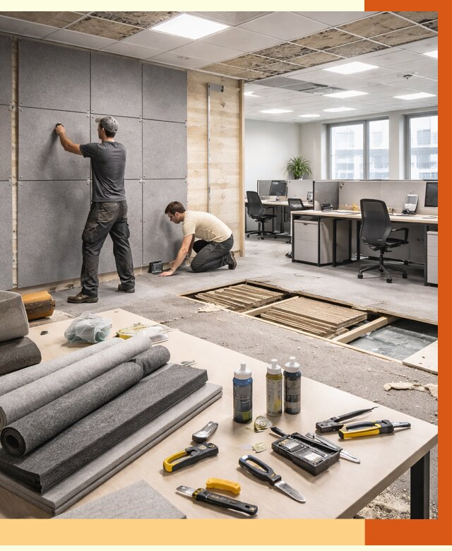 Профессиональная шумоизоляция офиса в Дюртюли от 7037 руб. за м2 | ТепломастерДюр